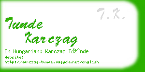 tunde karczag business card